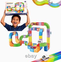 121PCS Trackfusion Magnetic Monorail -Magnetic Train Set for Kids Ages 4-8, Rail