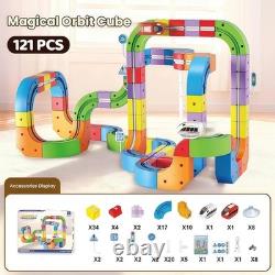 121PCS Trackfusion Magnetic Monorail -Magnetic Train Set for Kids Ages 4-8, Rail