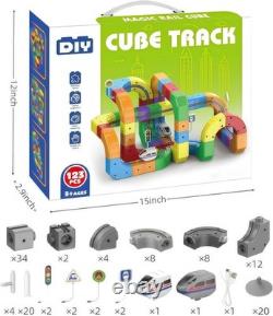 123PCS Trackfusion Magnetic Monorail -Magnetic Train Set for Kids Ages 4-8Train