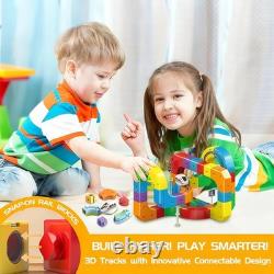 123PCS Trackfusion Magnetic Monorail -Magnetic Train Set for Kids Ages 4-8Train