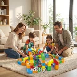 123PCS Trackfusion Magnetic Monorail -Magnetic Train Set for Kids Ages 4-8Train