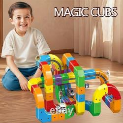 123PCS Trackfusion Magnetic Monorail -Magnetic Train Set for Kids Ages 4-8Train