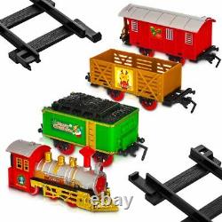 12pc Christmas Train Set Track Deluxe Musical Sound Light Around Tree Decoration