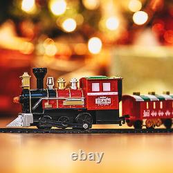 17pc Christmas Train Set Track Deluxe Musical Sound Light Around Tree Decoration