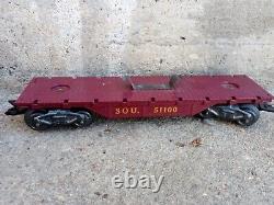 1960s Marx Illinois Central Gulf work train set + extra freight cars. Track etc