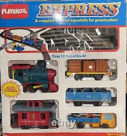 1988 Playskool Express Train Set In Box Car & Tracks Complete Set RARE