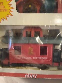 1988 Playskool Express Train Set In Box Car & Tracks. Tested & Works