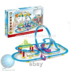 360° Rail Train Play set, High Speed Roller Coaster Battery Operated Fast Track