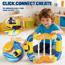 3D Infinity Track Electric Train Set Flexible Race Track for Kids 4 6 7 8, with