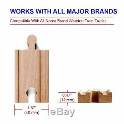 52 Piece Wooden Train Track Builders Lot Set Accessories Compatible Thomas Brio
