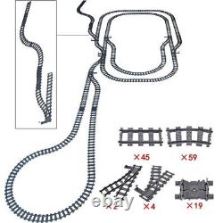 60 Sets-Track Straight Curved Crossing Rail for Lego Train Building Block toys