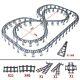 60 Sets-track Straight Curved Crossing Rail For Lego Train Building Block Toys