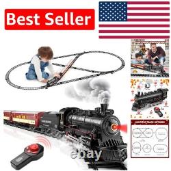 Alloy Remote Control Train Set with Glowing Cars & Tracks Ideal for Kids 3-8