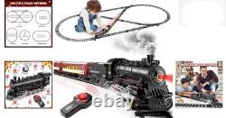 Alloy Remote Control Train Set with Glowing Cars & Tracks Ideal for Kids 3-8
