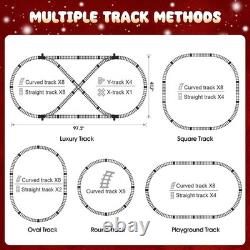 Alloy Remote Control Train Set with Glowing Cars & Tracks Ideal for Kids 3-8