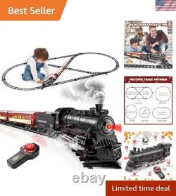 Alloy Remote Control Train Sets with Steam Locomotive, Light Up Cars and Tracks