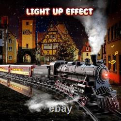 Alloy Remote Control Train Sets with Steam Locomotive, Light Up Cars and Tracks