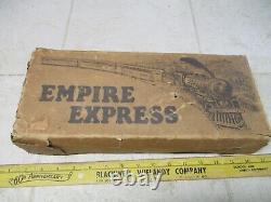 American Flyer Cast Iron Wind Up Empire Express 3 Piece Train Set Antique Works