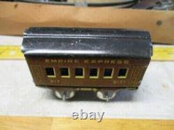 American Flyer Cast Iron Wind Up Empire Express 3 Piece Train Set Antique Works