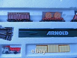 Arnold N 0206 Starter Set A+B Freight Train With Diesel Transformer Track Nip