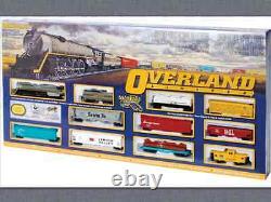BACHMANN 1/87 HO SCALE OVERLAND LIMITED DC TRAIN SET With LARGE OVAL TRACK 614 F/S
