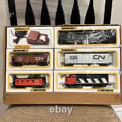 BACHMANN HO Train Set'CN Hustler' Complete Vintage, with Transformer, Track, Cars