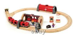BRIO 33513 Metro Wooden Railway Set with 33867 Tube Train and Extra Track Pack