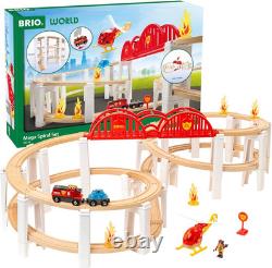 BRIO World 36114 Mega Spiral Set Wooden Railway Multi-Level Track Toy Train Set