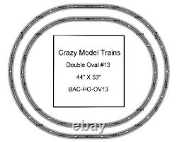 Bachmann E-Z Track HO Scale Double Oval #13 Basic Train Track Set 44 X 53
