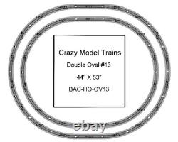 Bachmann E-Z Track HO Scale Double Oval #13 Basic Train Track Set 44 X 53