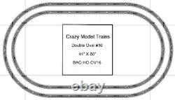 Bachmann E-Z Track HO Scale Double Oval #16 Basic Train Track Set 44 X 80
