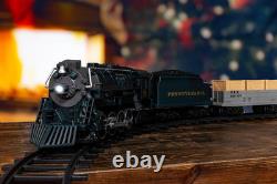 Battery-Operated Pennsylvania Flyer Freight Toy Train Set with Bluetooth, Locomo