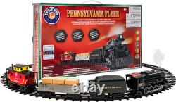 Battery-Operated Pennsylvania Flyer Freight Toy Train Set with Bluetooth, Locomo