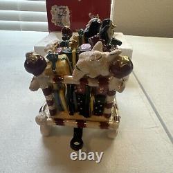 Blue Sky Clayworks Express Train Set Tealight Holder Christmas 3pc Train & Track