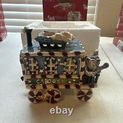 Blue Sky Clayworks Express Train Set Tealight Holder Christmas 3pc Train & Track