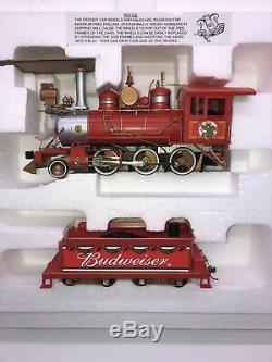 Budweiser Holiday Express Locomotive Train Set & Tracks Hawthorne Village 30+ Pc