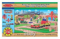 Children Kids Wooden Toy Deluxe Railway Train Track Set Melissa & Doug 10701