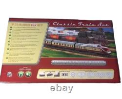 Classic Train Set Battery Operated Sounds & Light Realistic 40 Pieces 25ft Track