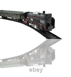 Classic Train Set Tracks Kids Toy Battery Operated Tanker Carriage Engine Lights