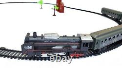 Classic Train Set Tracks Kids Toy Battery Operated Tanker Carriage Engine Lights