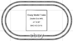 Crazy Model Trains HO Scale Double Oval #16 Basic Train Track Set 44 X 80