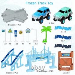 Creative 269 PCS Race Track Set Frozen Adventure with 2 Race Cars for Toddlers