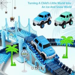 Creative 269 PCS Race Track Set Frozen Adventure with 2 Race Cars for Toddlers