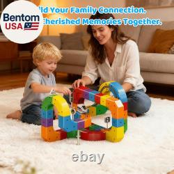 Cube Track Fusion Toy, Klick Rail Electric Train Set for Kids with Gravity-Defyi