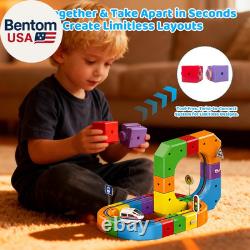 Cube Track Fusion Toy, Klick Rail Electric Train Set for Kids with Gravity-Defyi