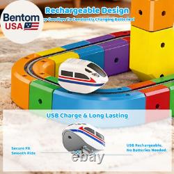 Cube Track Fusion Toy, Klick Rail Electric Train Set for Kids with Gravity-Defyi