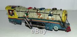 DISNEY1950'sMICKEY MOUSE METEOR TRAIN SET+BELL RING+SPARKING ACTION+TRACK+EX