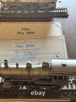 Danbury Mint Pewter Steam Locomotive Engine Set 8 Trains W Track Train Lot