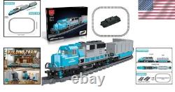 Deluxe 1078-Piece Freight Train Building Set with Rechargeable Motor & Tracks