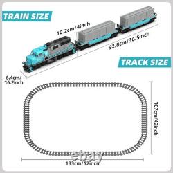 Deluxe 1078-Piece Freight Train Building Set with Rechargeable Motor & Tracks